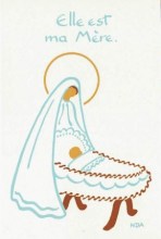 Image de Baptême, Vierge Marie au dessus d'un berceau